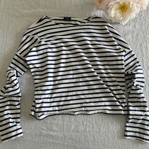 Saint James for J Crew Navy and White Striped Top